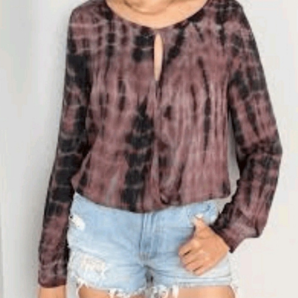 NWT Young Fabulous & Broke Jayden Tie Dye Surplice Wrap Top, Size S